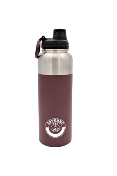 Esperro Stainless Steel Thermos 1.1 L, Burgundy Color, Vacuum Tea Thermos, Home, Office, Camping