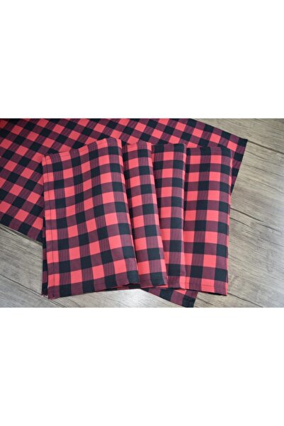 meditroia 4-х частинний чорно-червоний картатий м'який тканинний набір сервір...