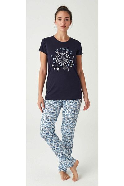 Mod Collection Women's Seashell Pattern Pajama Set