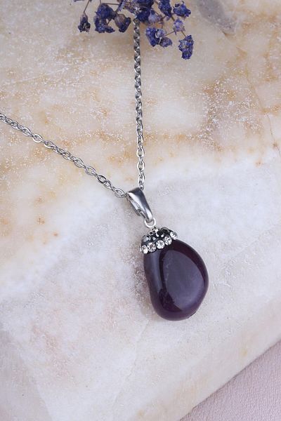 Dünya Doğal Taş Amethyst Stone Pendant - Kl0462