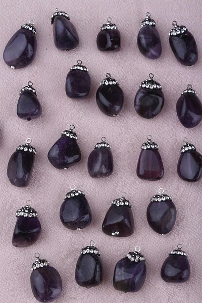 Dünya Doğal Taş Amethyst Stone Pendant - Kl0462