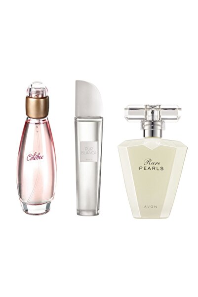 AVON Celebre Edt 50 Ml + Pur Blanca Edt 50 Ml + Rare Pearls Edp 50 Ml Kadın 3lü Set