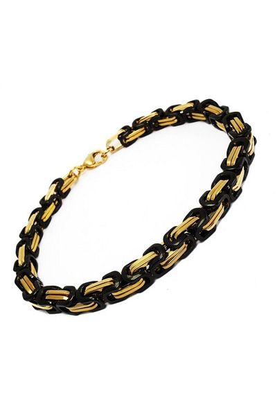 The Collection Men's Yellow Black Stainless Steel King Model Bracelet