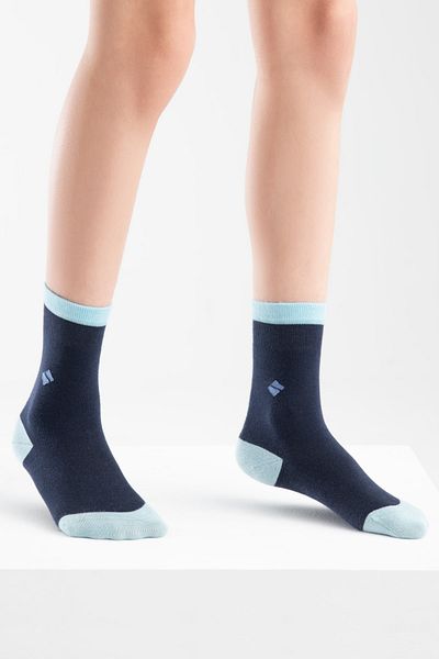 Bonny Silver Odor-Free Socket Boy Navy Blue Silver Socks