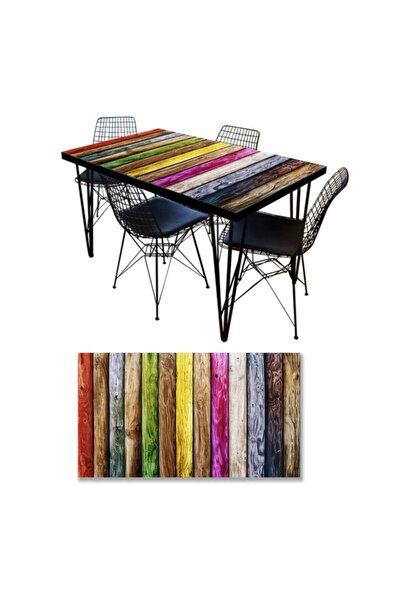 StickerArt Masa Kaplama Folyosu Mobilya Masa Kaplama Folyoları Renkli Ahşaplar