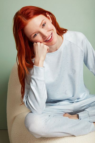 Catherine's Set de pijamale tricotate cu model Blue Sky