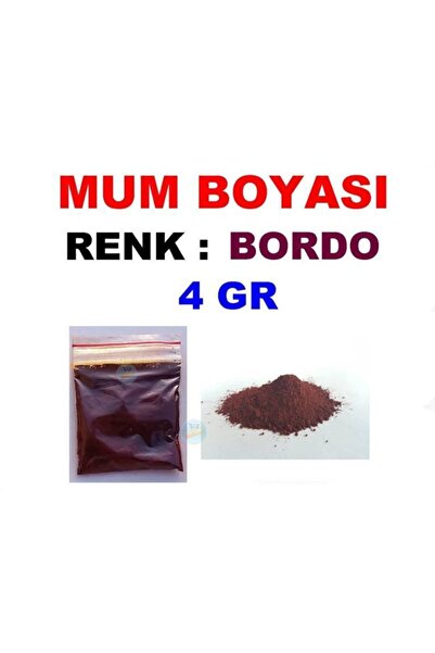 ARCAN Mum Boyası Bordo Renk 4 Gr - Katı Ve Jel Mum Için Ideal Mum Boyama