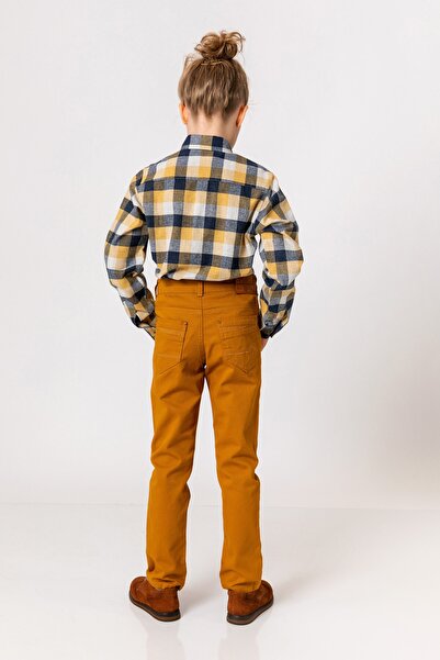 incity Boy's Lumberjack Checked Mustard Shirt