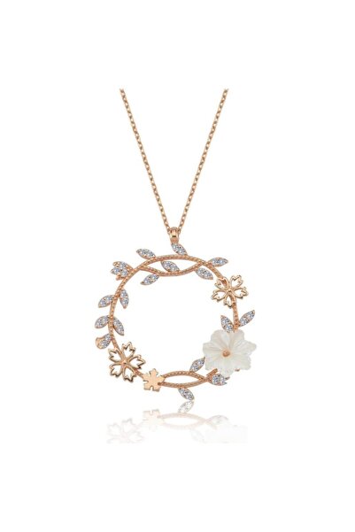 Mia Vento Mevsim Serenatı Rose Renk Flowers Gümüş Kolye