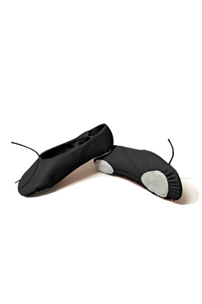 Astra Cloud X Bağcıklı ve Çapraz Lastikli Siyah Deri Bale Patiği