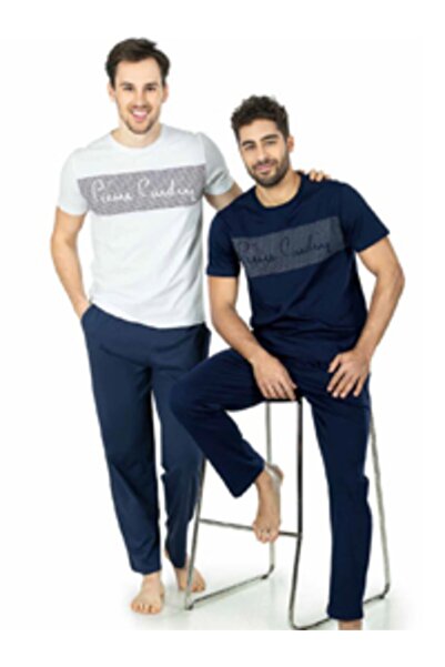 Pierre Cardin Men's Pajama Set 5460 Combed Cotton Claret Red.