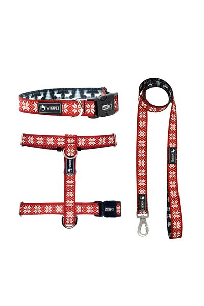 Wikipet Rudolph Red Dog Collar Set Small