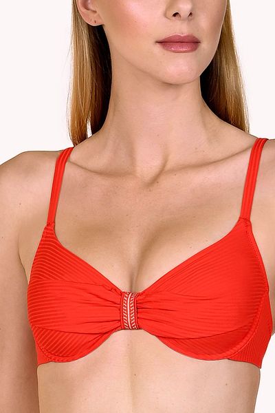 Lisca Women's Orange Underwire Sponge-Free Recovery Bikini Top