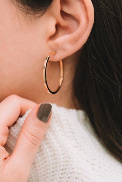 Talas Kuyumculuk Altın Halka Küpe 3cm 14 Ayar