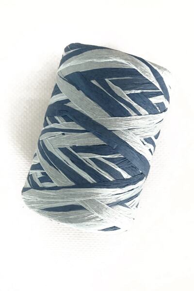 alfa tasarım atölyesi Ață de Rafia - Ebruli / Culoare Albastru-Alb 64-5 Cod