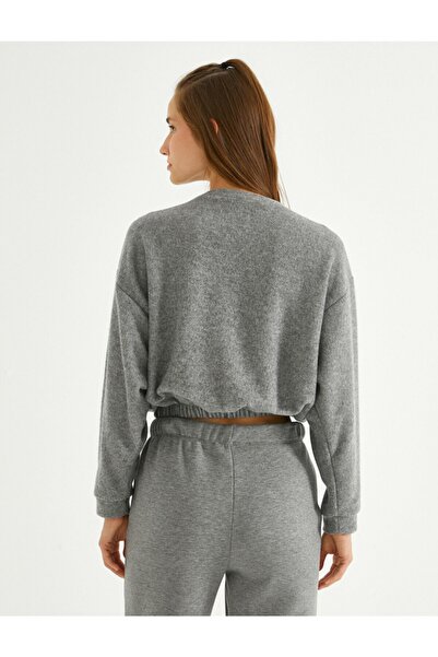 Koton Kurzes Sweatshirt mit geraffter Taille