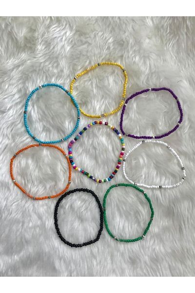 Beykan Anklet 8 Pcs Rainbow Set No:5