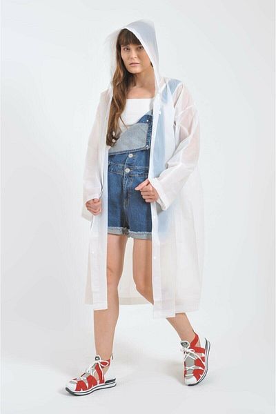 Dream Plus Unisex White Eva Fabric Water Αντιανεμικό Αδιάβροχο