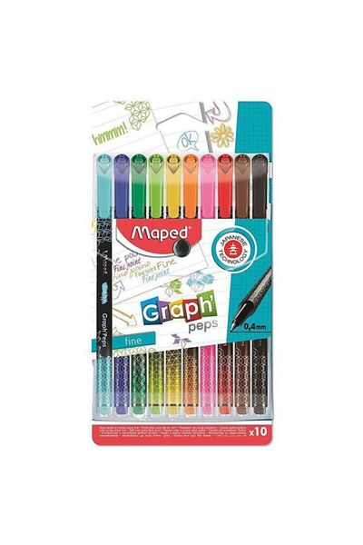 Maped Graph Peps Fineliner Pen 0.4mm 10 Colors