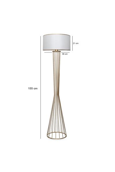 HOMİNG Daisy Gold Gövdeli Silindir Başlıklı Metal Lambader Ayd-3077