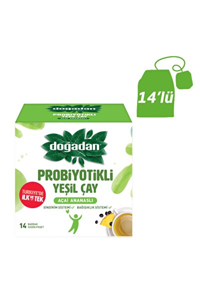 Doğadan Probiyotikli Yeşil Çay Açai Ananaslı 14'lü X 2 Adet