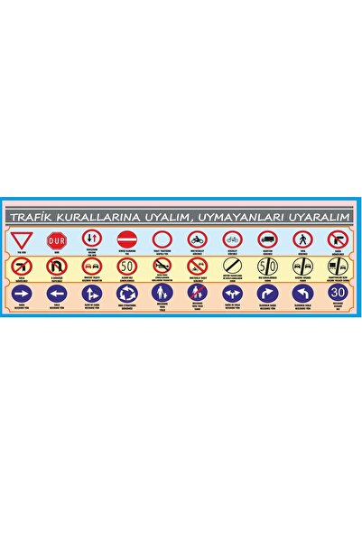 hepenuygun Gizil Öğrenme Okul Sırası Folyo Kaplama Sticker - Trafik Işaretleri