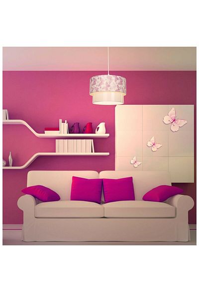 EvLight Pink Butterfly Cake Pendant Chandelier