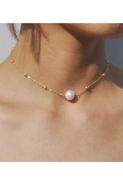 pop up store Gold Pearl Detail Chain Necklace