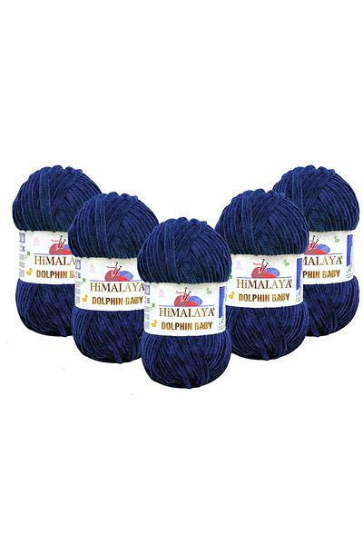 Himalaya Dolphin Baby Velvet 5 Pack - Navy Blue 80321 - 100g 120Mt