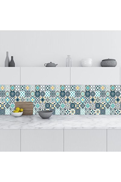 StickerArt Mutfak Tezgah Arası Folyo Fayans Kaplama Folyosu Lizbon Geometrik ...