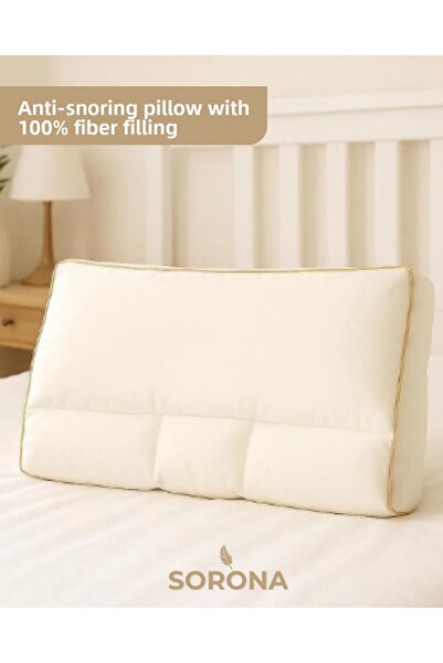 Sorona Anti-Snoring Pillow -Hotel Type- with Neck Support - Fiber Filled - An...