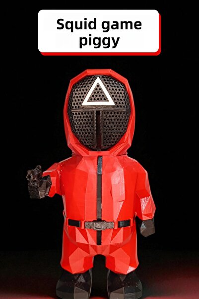 Genç 3D Pușculiță cu simbolul triunghiului Squid Game |   Cutie decorativă și...