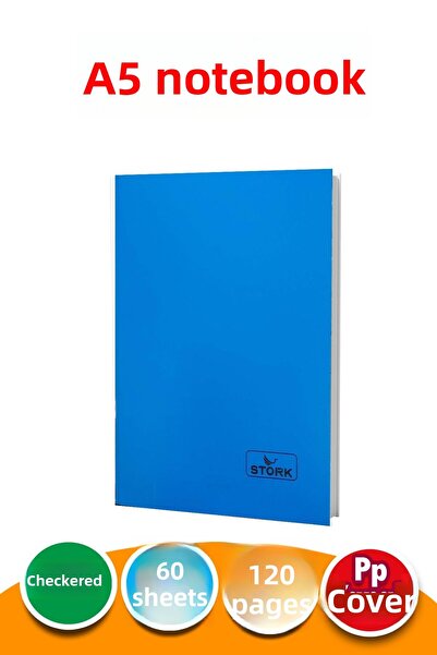 Harika Kitap Pp Cover Wirebound Notebook 60 Sheets | A5. | Checkered Notebook Small Size
