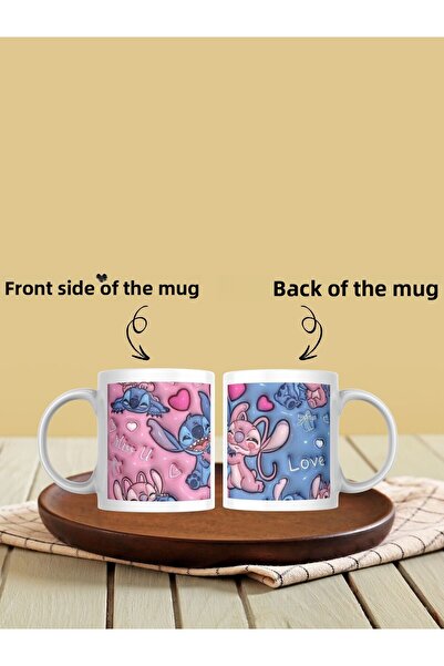 NOVA BASKI TASARIM Premium Mug with Stich Love Print