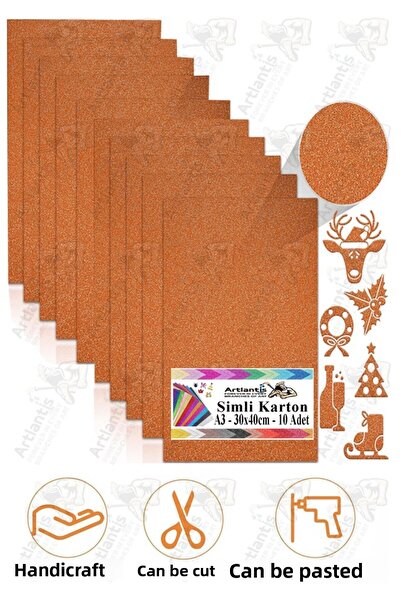 Artlantis Orange Glitter Cardboard A3 30X40 cm 1 Pack of 10 Glitter Backgroun...