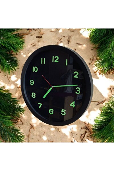 Bahat Glow in the Dark Phosphorescent Black Wall Clock Phosphorescent Chain Pendant