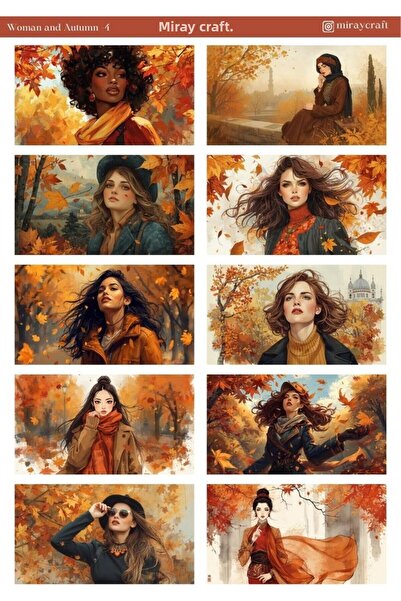 MirayDesign 1 foaie de autocolante tematice pentru femei și toamnă, 12*17 cm,...