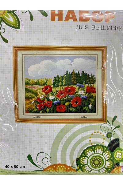 EleganTShoP Kit elegant de broderie în cruce cu etamină imprimată (fir, ac, ț...