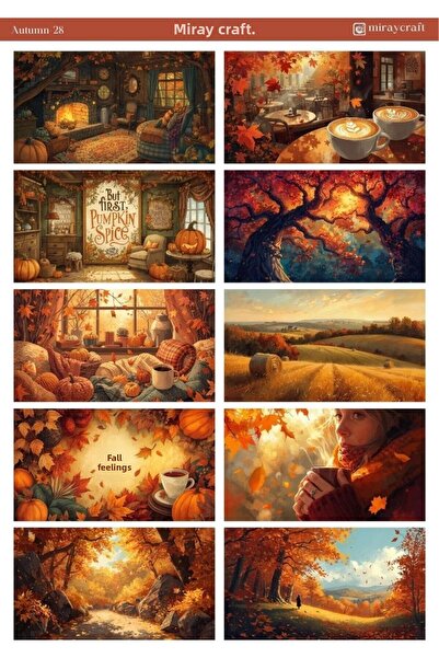 MirayDesign 1 foaie de autocolante cu tematică de toamnă 12*17 cm pentru albu...