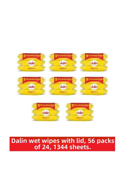 Dalin Wet Towels 56 Pieces with Covers X 24 Packs = 1344 Sheets