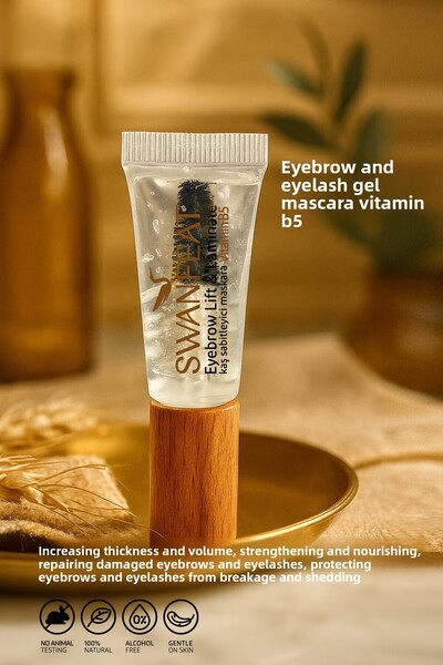 SWANFEAT ماسكارا جل للحواجب والرموش مثبتة ومصففة ومغذية بفيتامين ب5، 10 مل