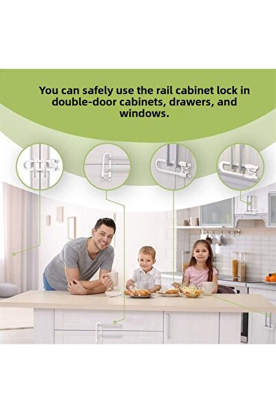 Go İthalat Baby Child Drawer and Cabinet Protection Rail Safety System Safety Lock (5273)
