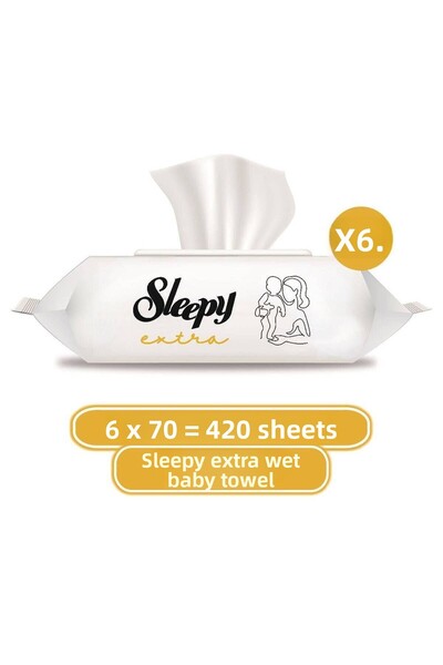 Sleepy مناديل مبللة إضافية 70 منديل × 6 قطع