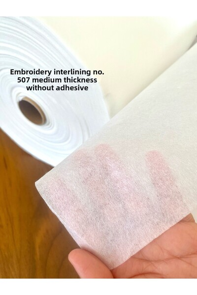 seyranat 5 Meters White No. 507 Tearable Non-Adhesive Household Type Width 70 cm Embroidery Mesh, Fabric, Lining
