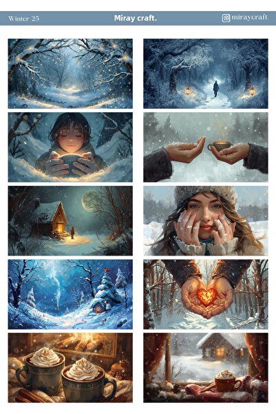 MirayDesign 1 foaie de autocolante cu tematică de iarnă 12*17 cm pentru album...