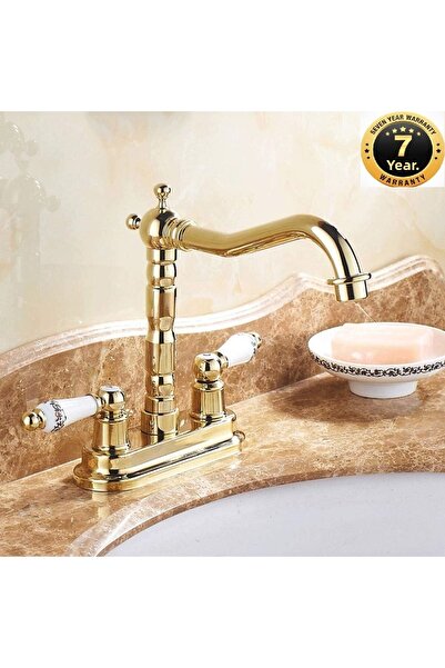 OEM صنبور حوض الحمام مدمج ذهبي اللون ذهبي اللون موديل جديد ضمان 7 سنوات مستورد