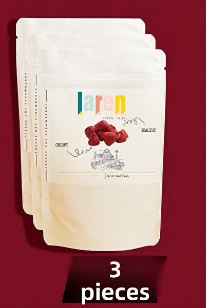 Larenfd فراولة لارين المجففة بالتجميد - فواكه مجففة بالتجميد - فواكه مجففة بالتجميد 15 جرام - 3 عبوات