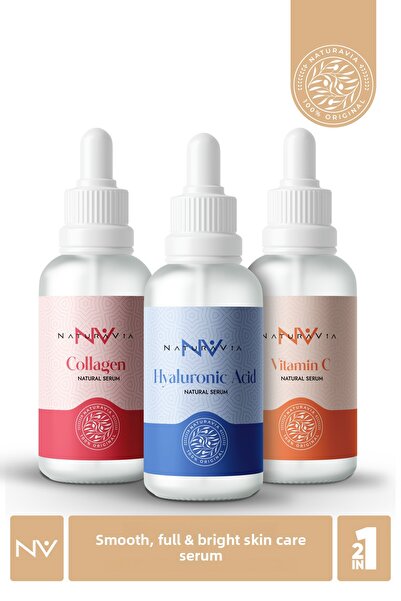 NATURAVIA COSMETICS مجموعة سيروم مضادة للشيخوخة ومرطبة ومشرقة مكونة من 3 قطع ...