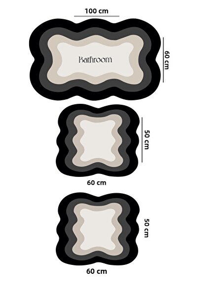 Chilai Home Blonber 3-Piece Bathroom Mat Set, Washable with Non-Slip Base Djtbanyo