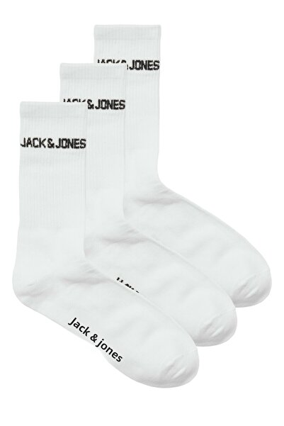Jack & Jones Men's White Jacmelvin Tennis Sock 3 Pack Noos Socks 12260083-White